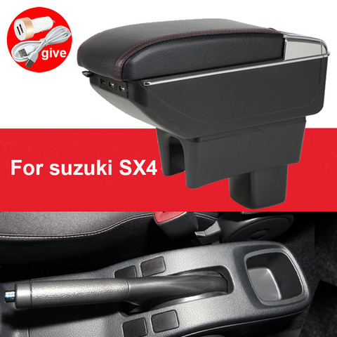 For suzuki SX4  Armrest car armrest box car accessories central storage box modification with USB LED light Retrofit parts ► Photo 1/6