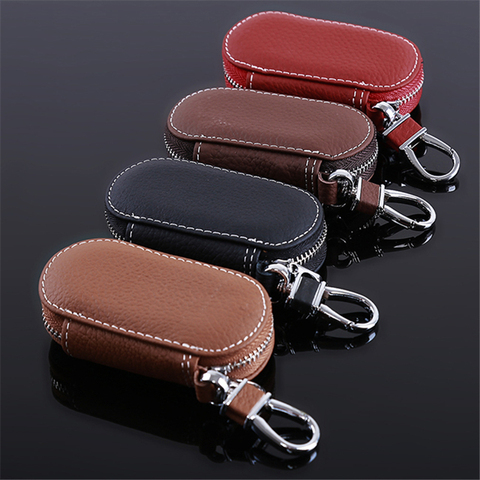 Men Key Holder Housekeeper Leather Car Key Wallets Keys Organizer Women Keychain Covers Zipper Key Case Bag Unisex Pouch Purse ► Photo 1/6