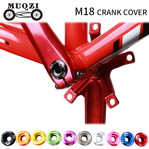 MUQZI Dental Plate Cover Crank Screw Cap M18 MTB Crankset Crank Cover 9 Colors Aluminum BMX Road Bike Fitting ► Photo 1/6