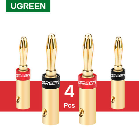 Ugreen 4pcs Speaker Cable Banana Connector Screw Jack Plug Adapter for Speaker Wire Amplifier Audio Video Cable Banana Plug ► Photo 1/6