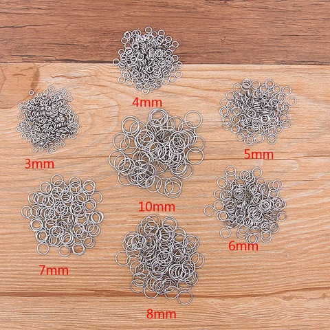 100PCS 9 Size  Stainless Steel  Open Ring For DIY Necklace Bracelet Chain Fashion Jewelry Making Findings ► Photo 1/6