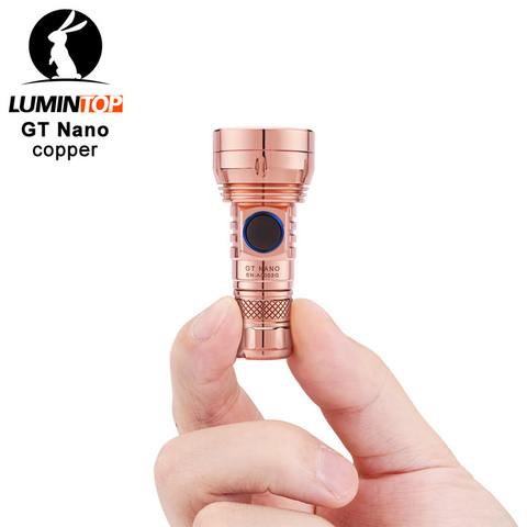 Lumintop GT NANO Copper/Brass flashlight with 10180 battery 300meters  450 lumens mini powerful torch ► Photo 1/6