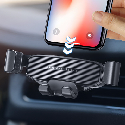 INIU Gravity Car Phone Holder Universal Air Vent Mount Smartphone Support GPS Stand For iPhone 12 11 Pro X Max 6 8 7 Plus Xiaomi ► Photo 1/6
