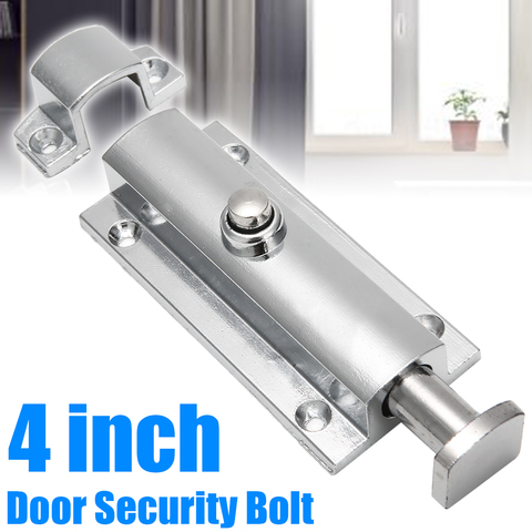 Mayitr 4'' Chrome Plated Door Window Security Bolt Button Open Spring Lock Latch Hardware Tools Security Door Bolts ► Photo 1/6
