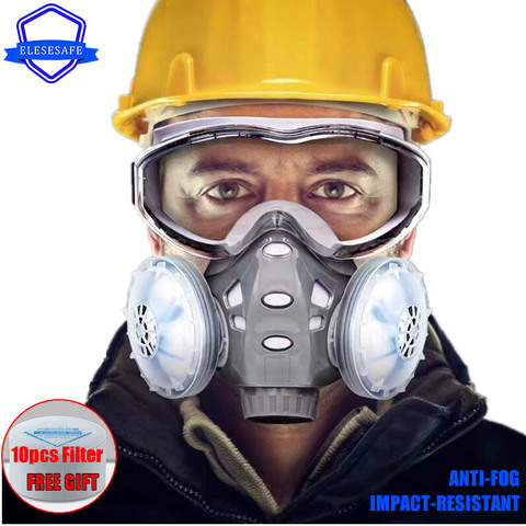 New Dust Mask Respirator Anti-fog Safety Glasses Dual 5-Layer Filters For Carpenter Polishing Daily Haze Safety Protection ► Photo 1/6