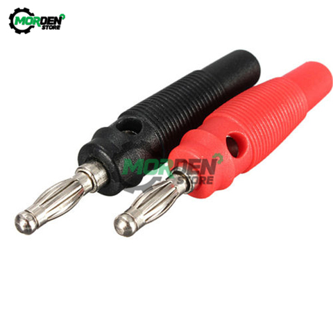 1Pair 4mm Nickel Plated Banana Plug Connector Binding Post Nut Banana Jack Socket Connectors Red + Black ► Photo 1/5