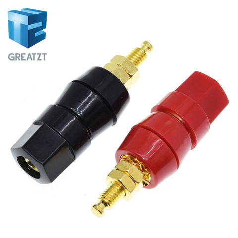 GREATZT 1pair(black+red) Terminals Red Black Connector Amplifier Terminal Binding Post Banana Speaker Plug Jack Adapter Socket ► Photo 1/6