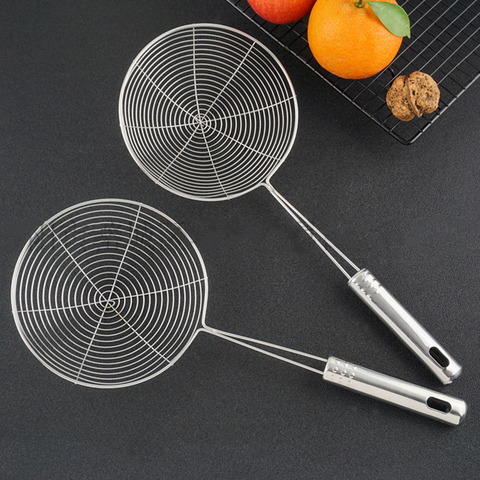 1pcs Kitchen Tools Silicone Handle Oil Pot Strainer Ladle Skimmer Stainless Steel for Food ► Photo 1/6