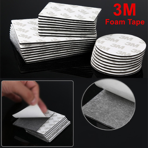 10Pcs Double Sided Tape 3m Black Foam Tape Strong Pad Mounting Adhesive Repair Tape Round/Rectangle Thickness 2mm ► Photo 1/3