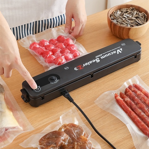 220V/110V  Vacuum Sealer  Packaging Machine with Free 10pcs Vacuum bags Household Black Food EU/UK/US Plug Vacuum Sealer ► Photo 1/1