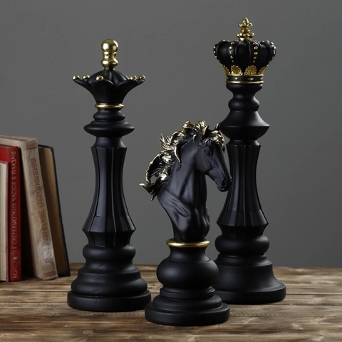 1Pcs Resin Chess Pieces Board Games Accessories International Chess Figurines Retro Home Decor Simple Modern Chessmen Ornaments ► Photo 1/6