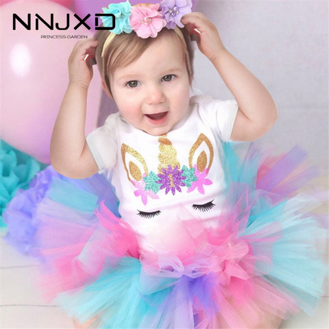 New Cotton Baby Girl First 1st Birthday Party Tutu Dresses for Vestidos Infantil Princess Clothes 1 Year Girls Children's Wear ► Photo 1/6