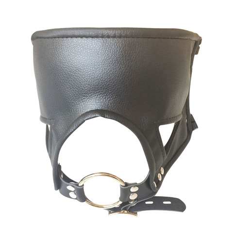 Leather Blindfold Bdsm Harness Gag Sex Toys For Woman Slave Sex Bondage Couples Male Breathable Open Mouth Plug Restraint Mask ► Photo 1/6