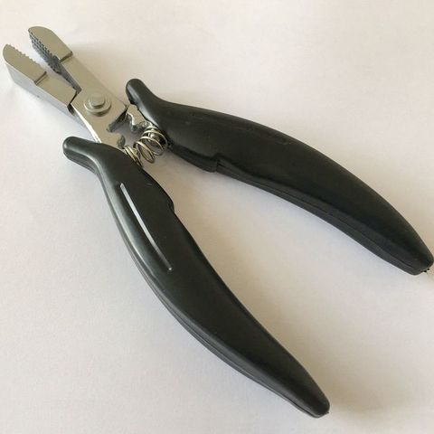 1Pc Black Flat Shape Plier with Small Grooves Pre-Bonded Hair Extension Clamp ► Photo 1/3