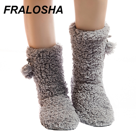FRALOSHA Thick Plush Warm Indoor slippers  Women's Cotton-padded Shoes Non-slip Soft Bottom Home Shoes slippers ► Photo 1/6