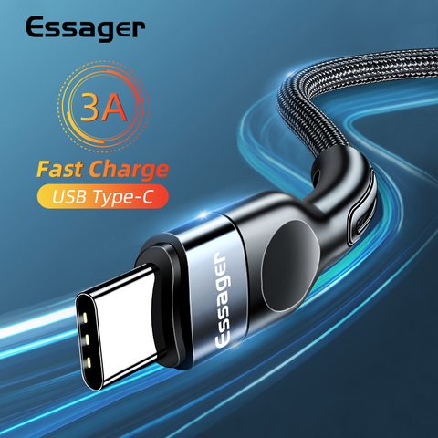 Essager USB Type C Cable Fast Charging Charger For Samsung Xiaomi USB-C USB C Data Wire Cord Mobile Phone USBC Type-C Cable 2m ► Photo 1/6