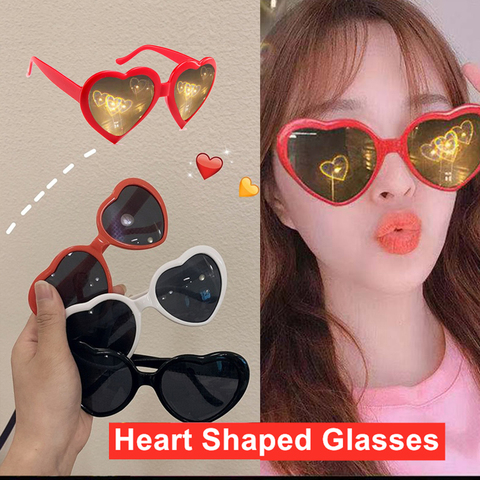 2022 Love Heart Shaped Effects Glasses Watch The Lights Change Love Image Heart Diffraction Glasses At Night Fashion Sunglasses ► Photo 1/6