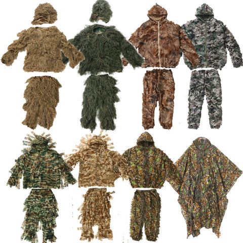 Tactical Camouflage Clothing 3D Withered Grass Ghillie Suit 5 PCS