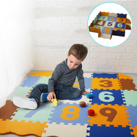 25Pcs/Lot Children's Rug Cartoon Animal Pattern Carpet EVA Foam Puzzle Mats Baby Play Mat Toys Floor Playmat With Fence 30*30 CM ► Photo 1/6