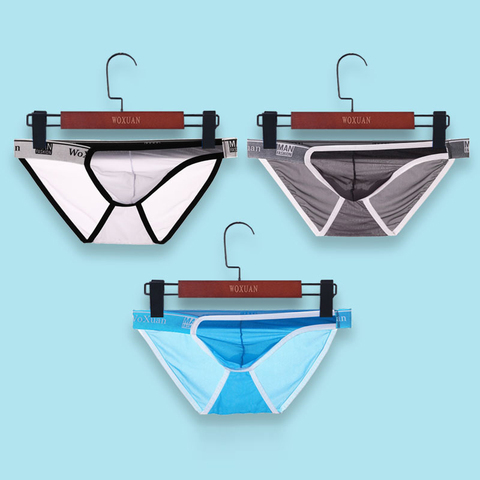 Men's Underwear Low Waist Men's Mesh Cool Hight Elasticity Single-sided Belt Breathable Briefs ► Photo 1/6