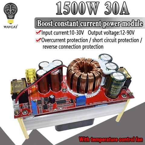 DC-DC 1500W 30A Voltage Step Up Converter Boost CC CV Power Supply Module Step Up Constant Current Module DC-DC 10-60V to 12-97V ► Photo 1/6