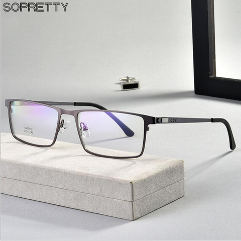 Ultralight Business Men's Metal Optical Glasses Frames for Myopia &Hyperopia ,Spring Hinge Prescription Eyewear Glasses Frame ► Photo 1/6