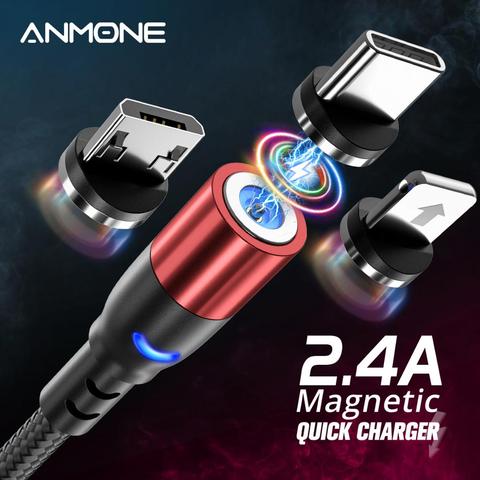 ANMONE Micro USB Magnetic Cable  USB Type c Cable Fast Charging Wire For Samsung Huawei Xiaomi Redmi Android USB C Charger Cord ► Photo 1/6