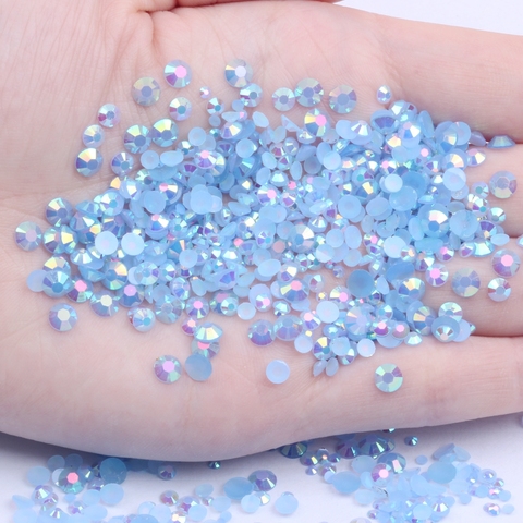 DIY Nail Gems 1000pcs 2 3 4 5mm Mixed Sizes Resin Rhinestones Flatback Round Glue On Non Hotfix Stones Appliques For Craft ► Photo 1/6