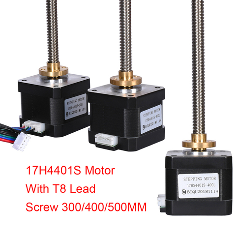 Nema17 Stepper Motor Screw 17H4401S 42 Motor T8 Lead Screw 300/400/500MM Nema 17 Motor+Copper Nut Lead 8MM For 3D Printer Parts ► Photo 1/6
