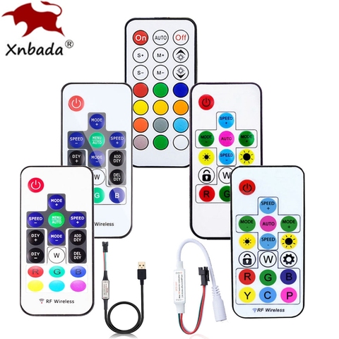 WS2811 WS2812B Led Pixels Strip Light Controller USB/DC MINI 3Keys RF 14/17/21Keys Led Tape Remote Controller DC5-24V ► Photo 1/6