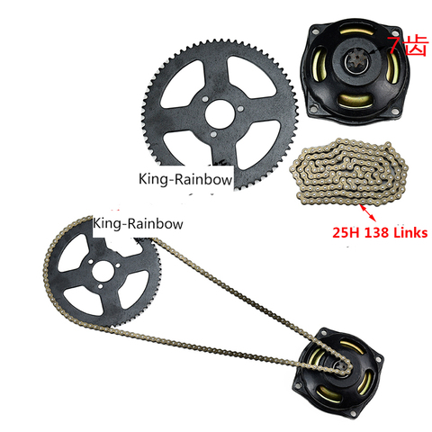 Mini Moto 47cc 49cc Drive System 25H 138 links loops Chain with Gear Box And Rear Sprocket Fit Mini Moto Pocket Bike ► Photo 1/4