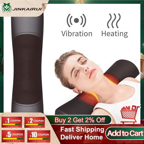 JinKaiRui Electric Infrared Heating Kneading Neck Shoulder Back Body Spa Massage Pillow Car Chair Shiatsu Massager Masaj Device ► Photo 1/6