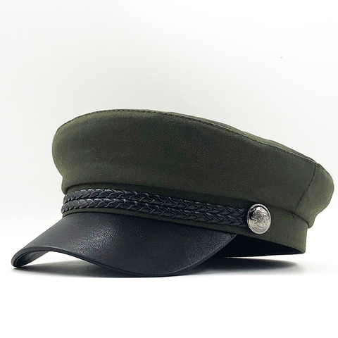 New High Quality Casual Military Cap Man Woman Cotton Beret Flat Hats Captain Cap Trucker Vintage Black Sport Dad Bone Male ► Photo 1/6