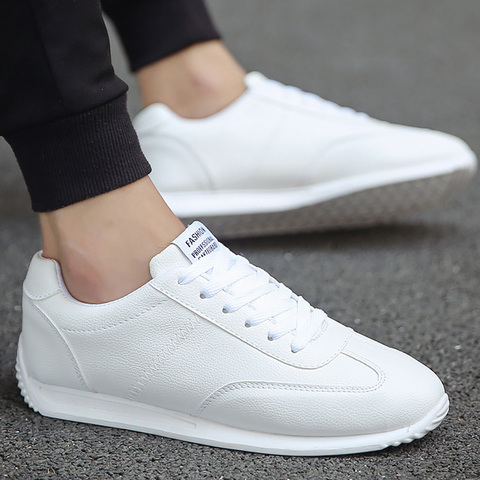 White Leather Sneakers Boys Sport Vulcanized Shoes Men Comforthable Spring Sneakers Mens Casual Shoes ► Photo 1/6