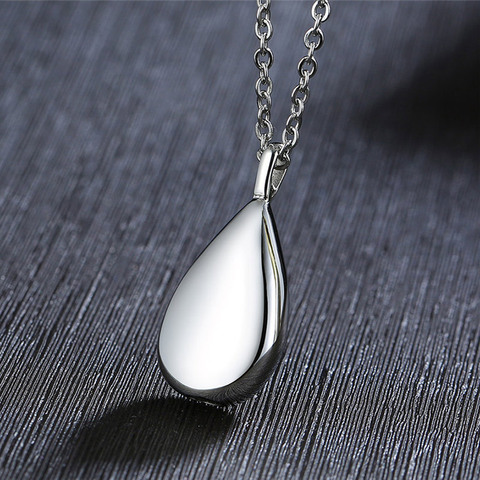 ZORCVENS Women's Urn Necklace Pet Loss Teardrop Pendant Keepsake Ashes Cremation Memorial Stainless Steel  Jewelry ► Photo 1/6