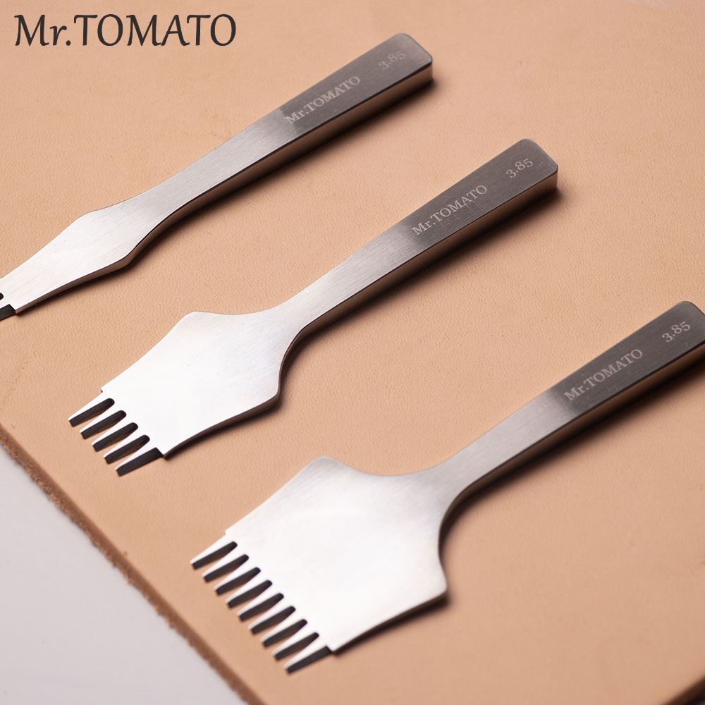 Mr tomato upgrade Leather Stitching  French style Punch  Chisel  Hole Punches Tools Set Craft Polished Prongs Lacing Stitch DIY ► Photo 1/6