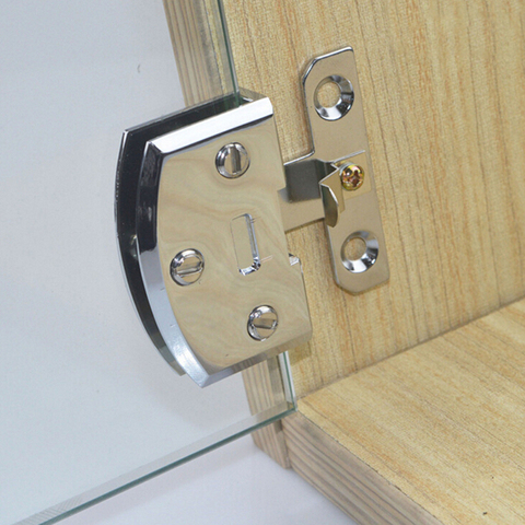 Quality Free-Opening Hole Glass Cabinet Door Hinges Display Cabinet Hinges Swivel Cupboard Hinges Hardware ( 5.5*3.5Cm Expand ) ► Photo 1/6