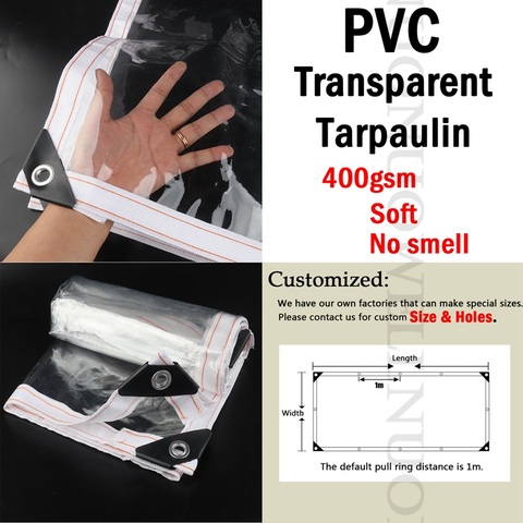Custom Transparent PVC Tarpaulin Home Garden Succulent Plant Windproof Waterproof Rainproof Cloth Clear Awnings Tarp Cover ► Photo 1/6