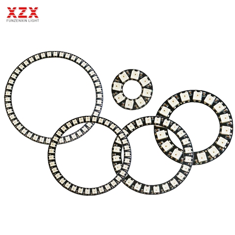 8/16/24/35/45 Leds WS2812B Pixel Ring Addressable Led Modules DC5V WS2812 RGB full color Round Led Circle New ► Photo 1/6