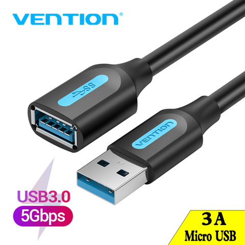 Vention USB Extension Cable 3.0 Male to Female USB Cable Extender Data Cord for Laptop PC Smart TV PS4 Xbox One SSD USB to USB ► Photo 1/6