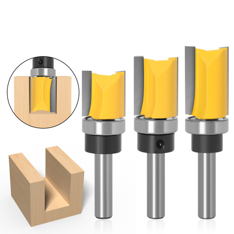 1PC 8MM Shank Milling Cutter Wood Carving Template Trim Hinge Mortising Router Bit Straight End Mill Trimmer Cleaning Flush Trim ► Photo 1/1