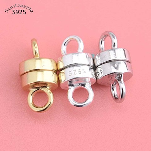 Genuine Real Pure Solid 925 Sterling Silver Magnetic Clasps Jewelry Making  Gold Buckle Clasp Necklace Bracelet Findings ► Photo 1/6