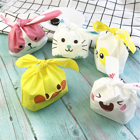 10pcs/lot Cute Rabbit Ear Cookie Bags Gift Bags For Candy Biscuits Snack Baking Package Wedding Favors Gifts Easter decoration ► Photo 1/6