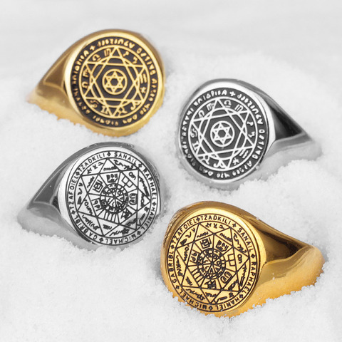 Constellation Patron Saint Star of David Amulet Stainless Steel Mens Rings for Male Boyfriend Jewelry Creativity Gift Wholesale ► Photo 1/6