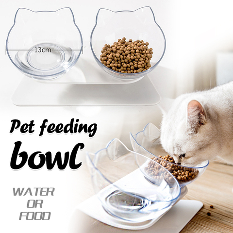 Cat Double Bowl Cat Bowl Dog Bowl  Non-slip Food Bowl With Raised Stand Cat Feeding & Watering Supplies Dog Feeder Pet Supplies ► Photo 1/6