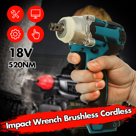 18V 520Nm Electric Rechargeable Brushless Impact Wrench Cordless 1/2 Socket Wrench Power Tool For Makita Battery ► Photo 1/6