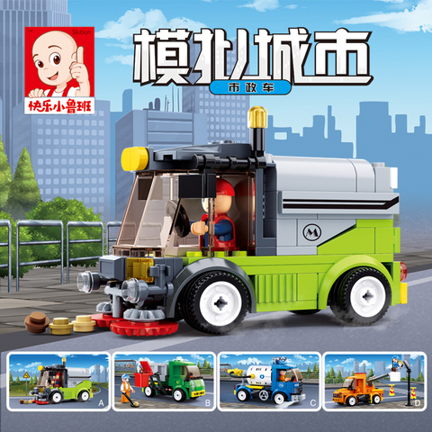 Sluban Building Block City Town Great Vehicles Municipal Car Road Sweeper 136pcs Educational Bricks Toy Boy-No Retail Box ► Photo 1/2