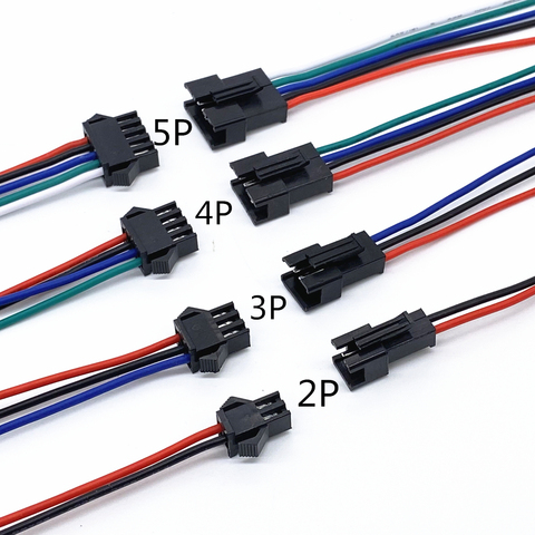 10Pcs 15cm JST SM 2P 3P 4P 5P 6P Plug Socket Male to Female Wire Connector LED Strips Lamp Driver Connectors Quick Adapter ► Photo 1/5