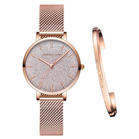 Stainless Steel Mesh Wristwatches Top Brand New Luxury Japan Quartz Movement Rose Gold Designer Elegant Style Watches For Women ► Photo 1/6