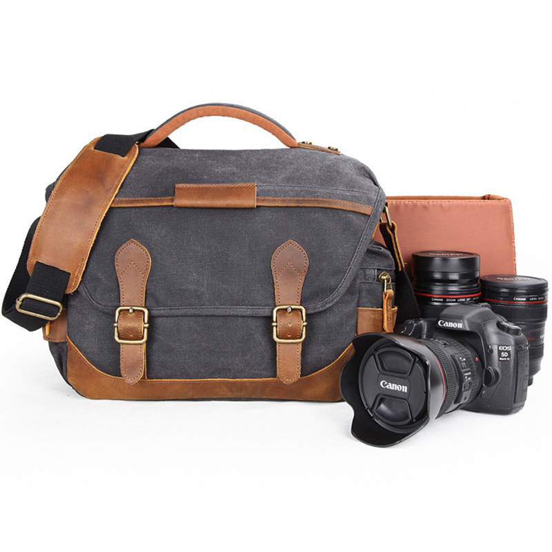 Sony Classic Camera Bags Messenger SLR Shoulder Case for Leica Nikon Green, Brown Panasonic